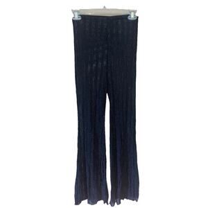 Ladies Long Black Sheer Sparkle Flow Leggings Sz Small Disco Style